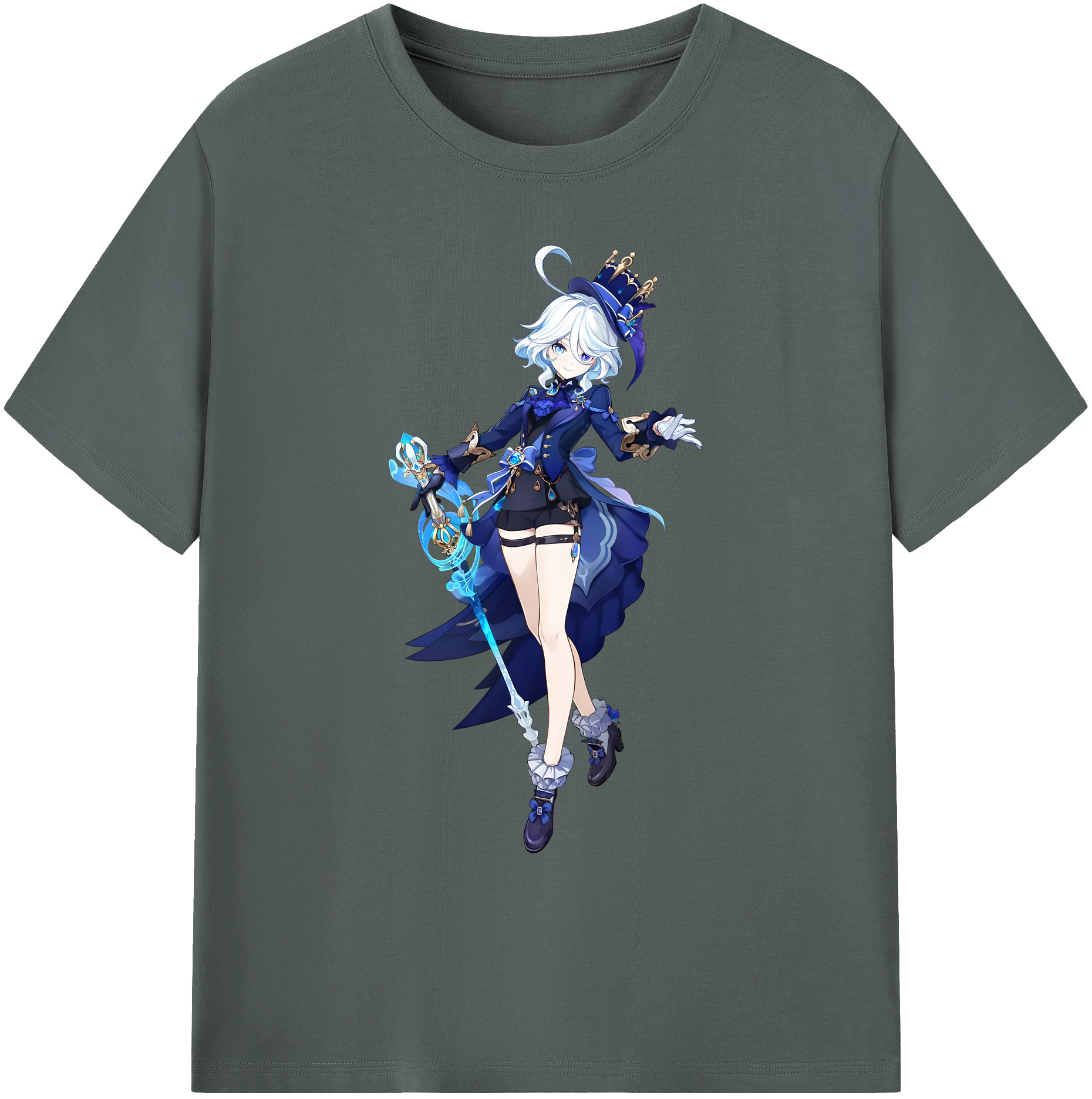げんし神 フリーナ genshin Furina 綿100％ メンズ半袖Tシャツ｜肌触りやわらか＆通気性